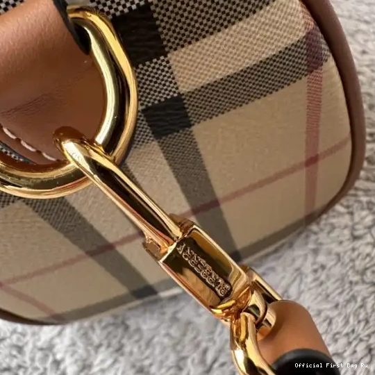Official First Bag Ru Mini BURBERRY Bag-18.5*11*12CM Bowling Check 0516